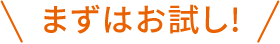 まずはお試し!